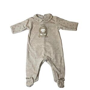 Baby Grand Vintage Velour Lion 3-6 Months Tan Cotton Blend